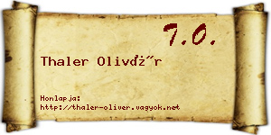 Thaler Olivér névjegykártya