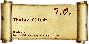 Thaler Olivér névjegykártya